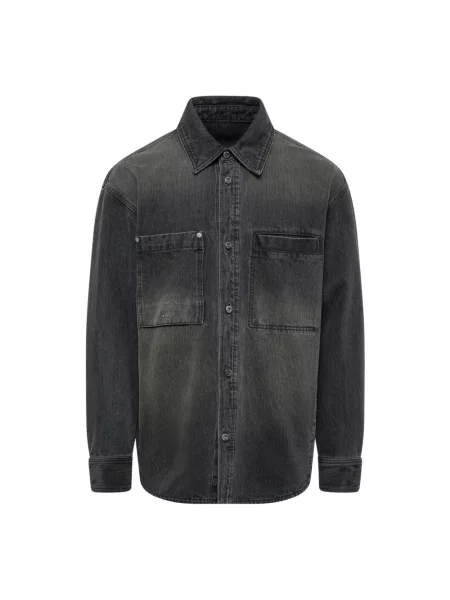 Koszula dżinsowa Wooyoungmi z autografem czarna