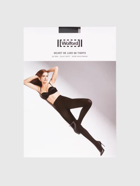 Бархатные колготы Wolford черные