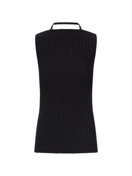 Πλευρωτός τοπ Sportmax μαύρο
