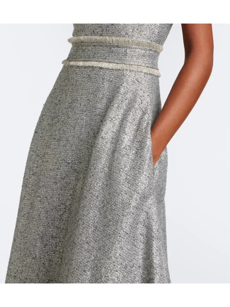Rochie midi Safiyaa din tweed gri