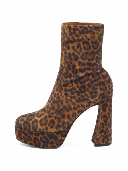 Cizme scurte Gianvito Rossi cu imagine cu model leopard maro