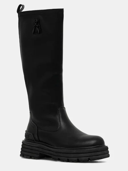 Otroški usnjeni elegantni škornji Patrizia Pepe črna