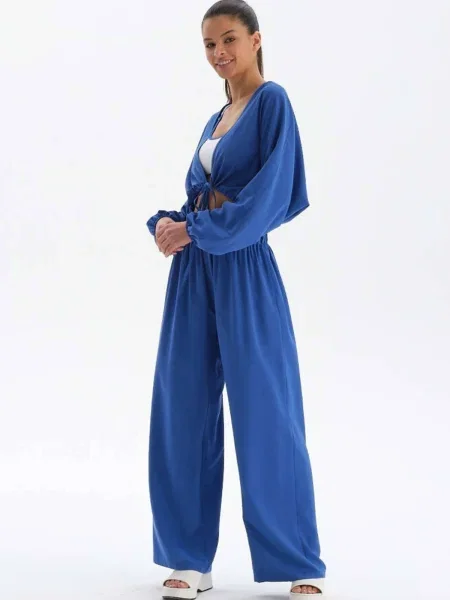 Pantaloni Dagi din modal albastru