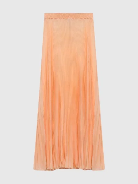 Спідниця-плісе із шовку Ermanno Scervino помаранчева