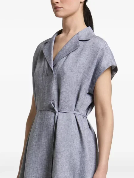 Sukienka midi Peserico wiązana z klapą niebieska