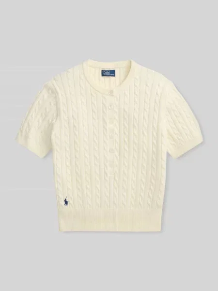 Sweter w kroju regular fit z czystej bawełny Polo Ralph Lauren biały