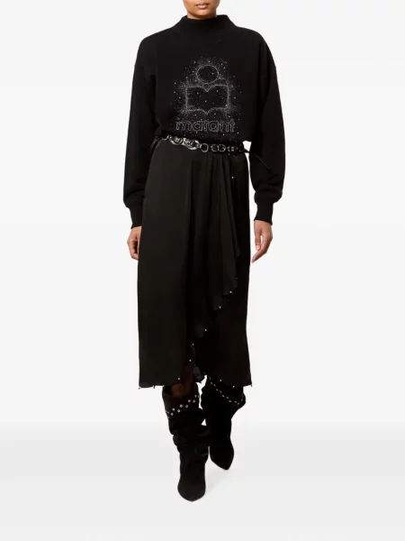 Fustă midi Marant Etoile drapată negru