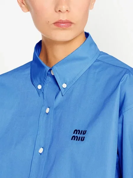 Cropp cămașă Miu Miu cu broderie albastru