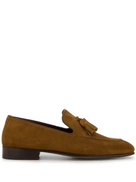 Pantofi loafer Manolo Blahnik din piele de căprioară maro