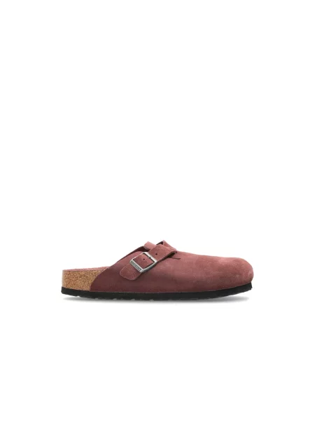 Klapki Birkenstock skórzane czerwone