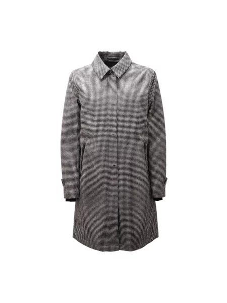 Płaszcz Herno z kapturem w pepitkę czarny