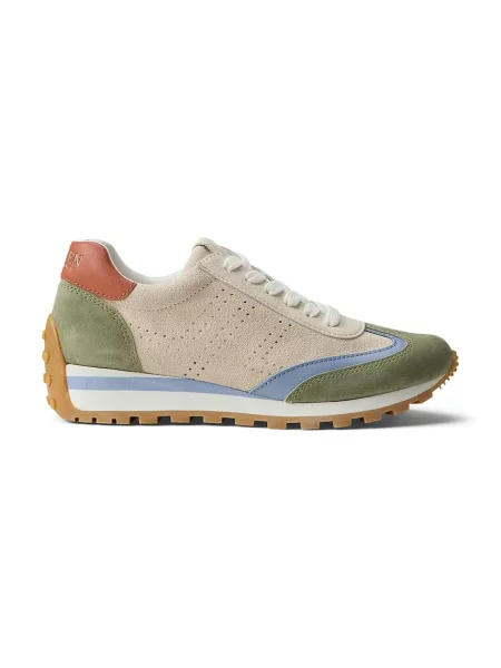 Lauren Ralph Lauren Dani Perf sneakers pentru femei din piele întoarsă bej