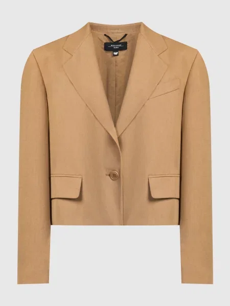 Вкорочений жакет CANTICO з льоном Max Mara Weekend коричневий