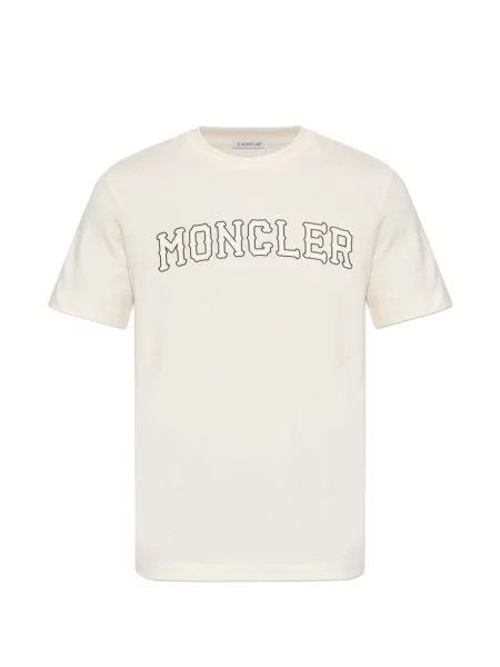 Scurt tricou Moncler cu imagine alb