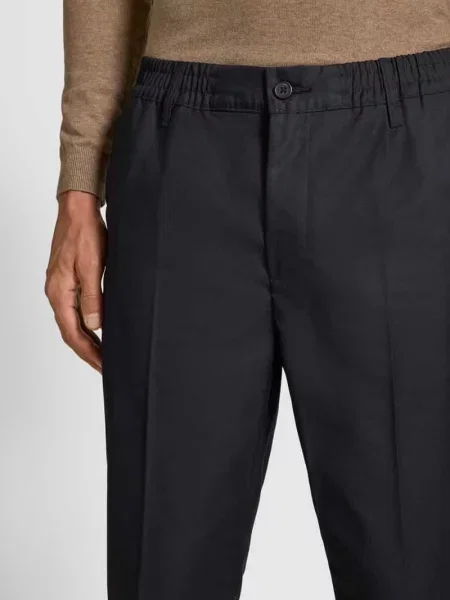 Spodnie w kant z elastycznym pasem model ‘MARC’ Casual Friday czarne