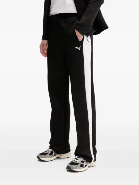 Pantaloni Puma cu dungi alergare negru