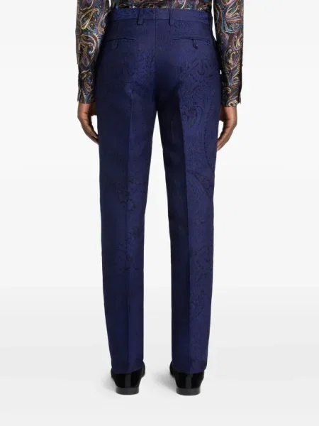 Pantaloni Etro cu model paisley albastru