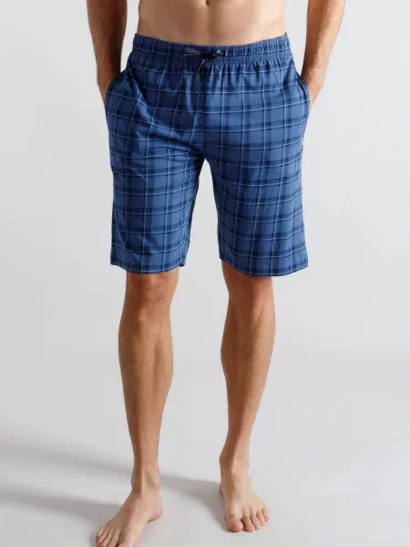 TOM TAILOR Pantaloni de pijama albastru / bleumarin alb