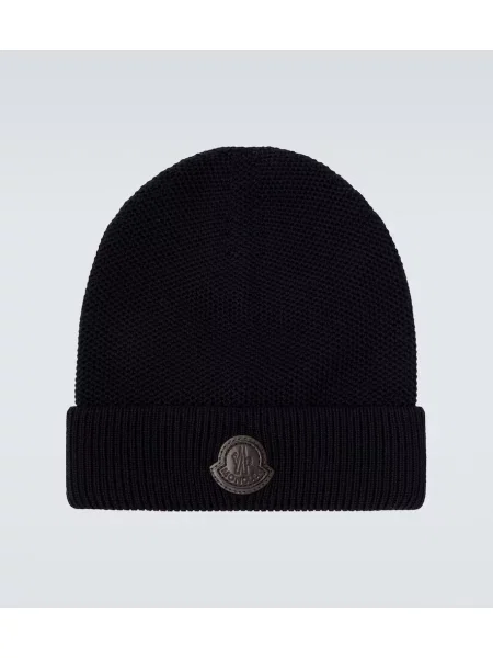 Căciulă Moncler de lână albastru