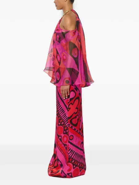 Rochie Pucci din satin cu imagine roz