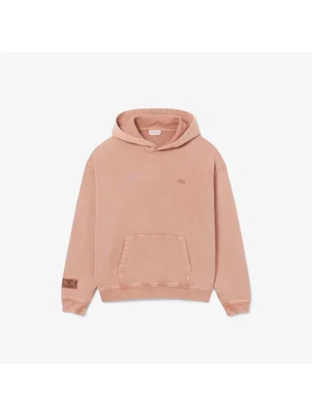 Lacoste Bluza Z Kapturem Loose Fit brązowa