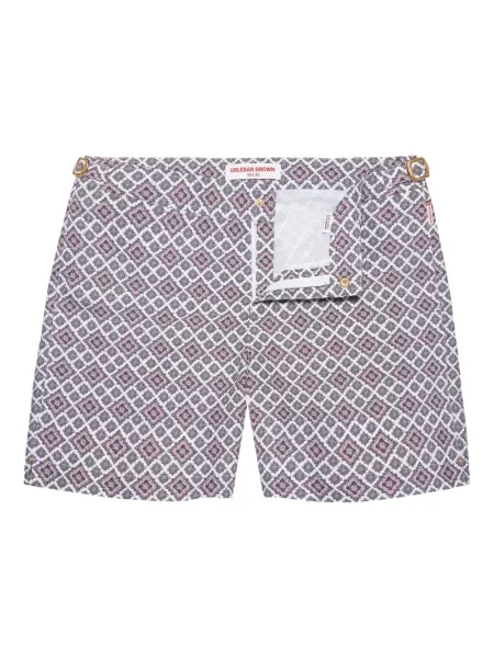 Slip de baie Orlebar Brown cu imagine cu imprimeu geometric alb