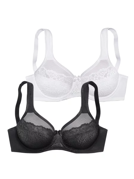 PETITE FLEUR Minimizer grudnjak crna bijela