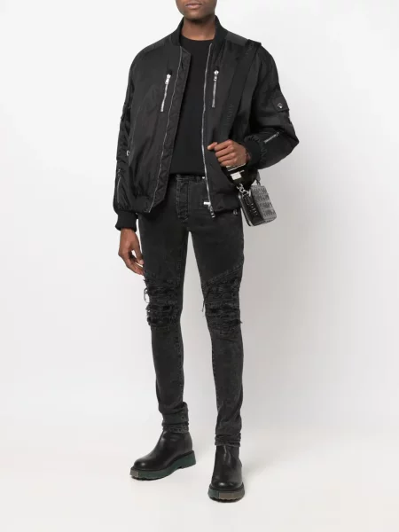 Liesas skinny fit džinsai Balmain juoda