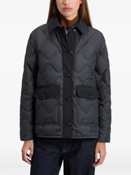Matlasat geacă Woolrich cu guler de stand-up negru