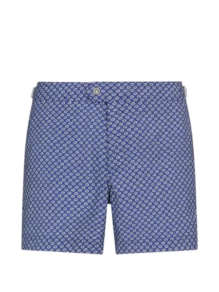 Slip de baie Tom Ford cu imagine cu imprimeu geometric albastru