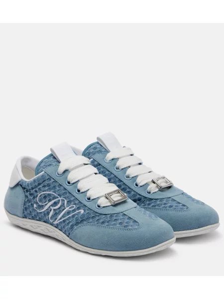 Sneakerși Roger Vivier din piele de căprioară albastru