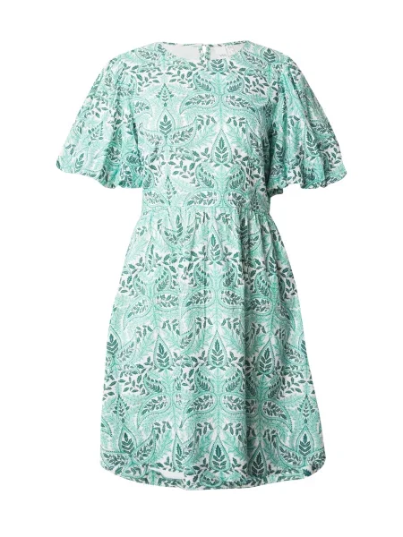 YAS Rochie de vară YASBOTANICO verde smarald / verde mentă alb