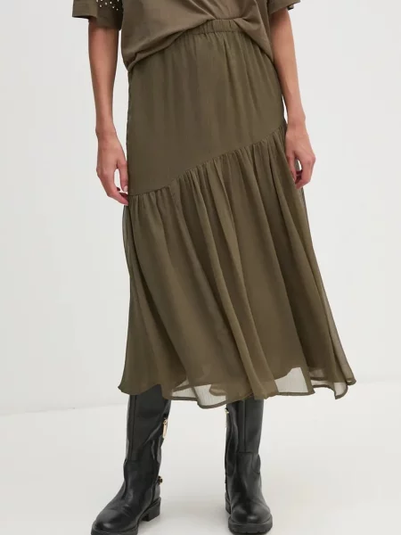 Sukně Pepe Jeans REJOICE midi áčková zelená