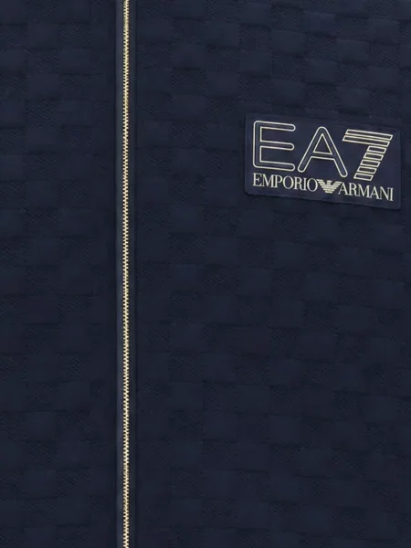 Hanorac cu fermoar Ea7 Emporio Armani cu autograf albastru