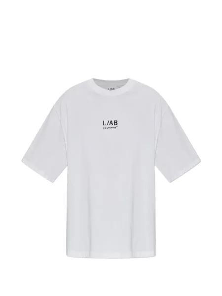 Тениска L/ab C/o Off-white с принт бяло