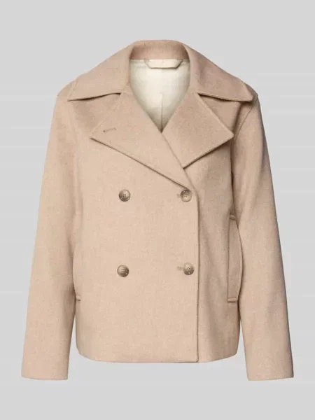 Kurtka o kroju regular fit z mieszanki wełny model ‘ALMA’ Selected Femme beżowa