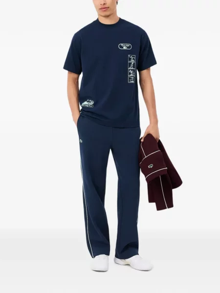 Pantaloni Lacoste alergare albastru