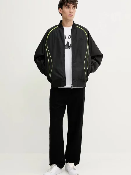 Куртка-бомбер adidas Originals Teamgeist демісезонна oversize чорний