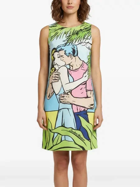 Rochie mini Boutique Moschino fără mâneci albastru