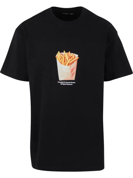 MT Upscale Tričko Small Fries oranžová / pastelově oranžová / černá bílá