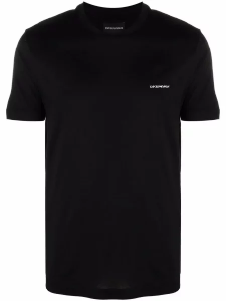 Koszulka Emporio Armani z nadrukiem z okrągłym dekoltem czarna