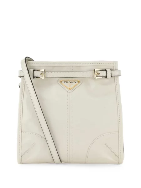 Geanta crossbody Prada cu cataramă alb