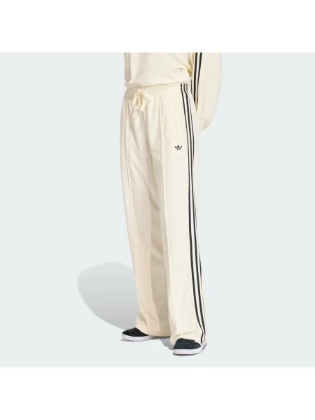 Frotir sportske hlače Adidas Originals visoki struk bijela