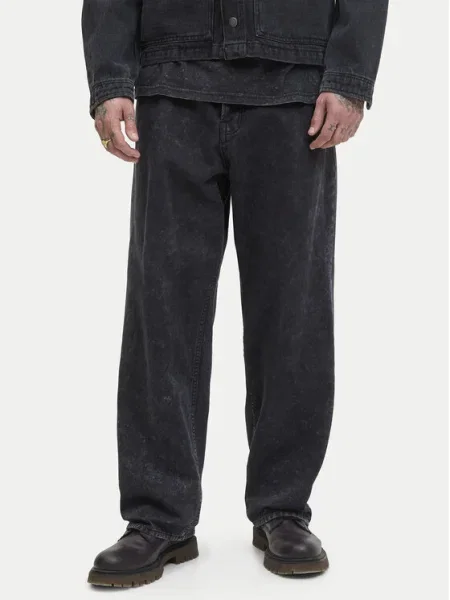 Jack & Jones Blugi Alex Smith Wide Leg negru