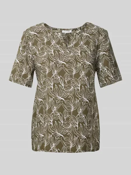Bluzka o kroju slim fit z kołnierzem z lamówką Christian Berg Woman