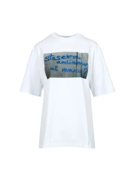 Koszulka Msgm z nadrukiem biała