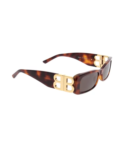 Lniane okulary przeciwsłoneczne Balenciaga brązowe