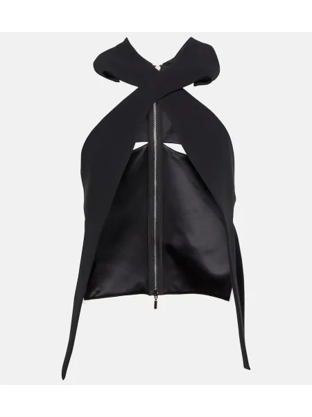 Top Maticevski z dekoltem halter czarny