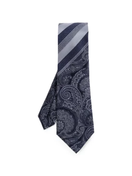 Cravată Etro cu imagine cu model paisley albastru
