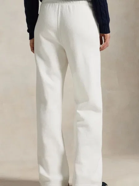 Polo Ralph Lauren teplákové nohavice dámske s bavlnou biela
